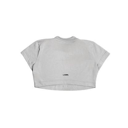 CROPPED OVERSIZED T-SHIRT LIGHT GREY