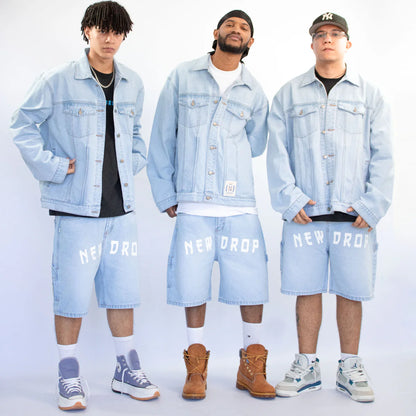 JACKET OVERSIZED WASHED BLUE BOX LOGO