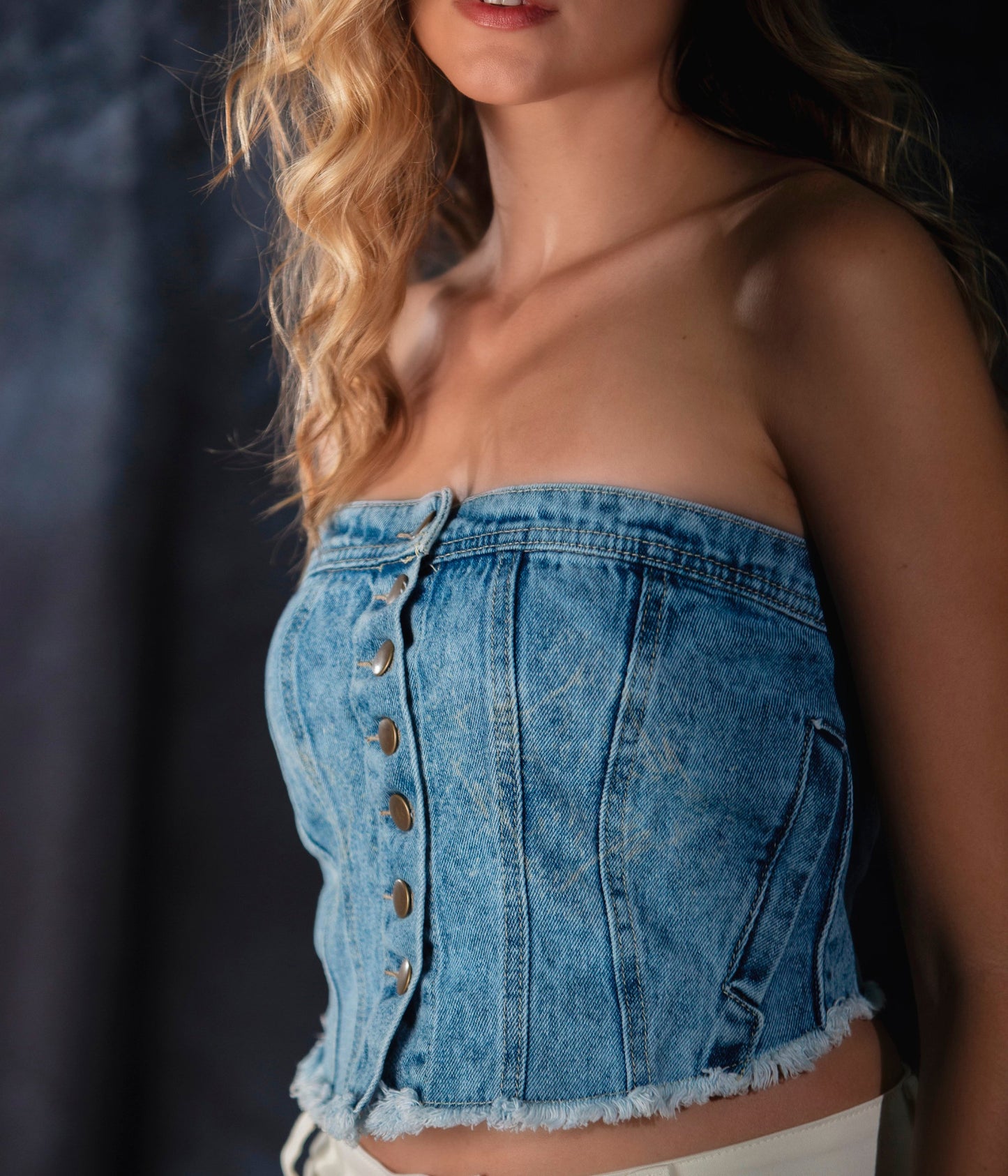 DENIM BUSTIER