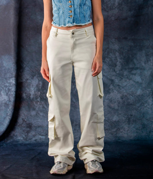 IVORY CARGO PANTS